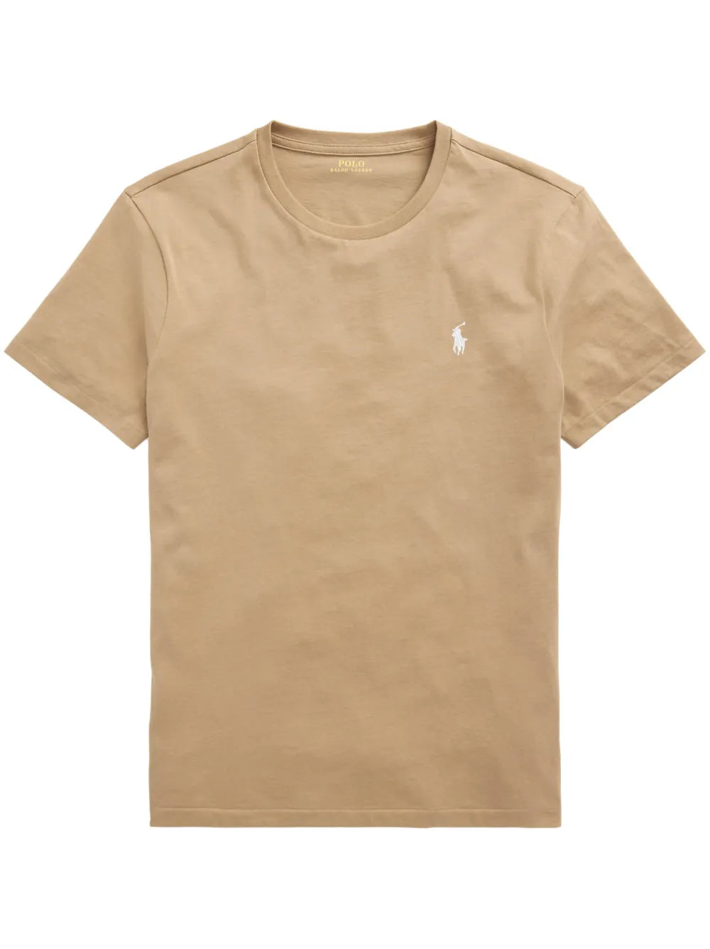 T-Shirt Ralph Lauren col rond jersey coupe ajustée Marron Clair