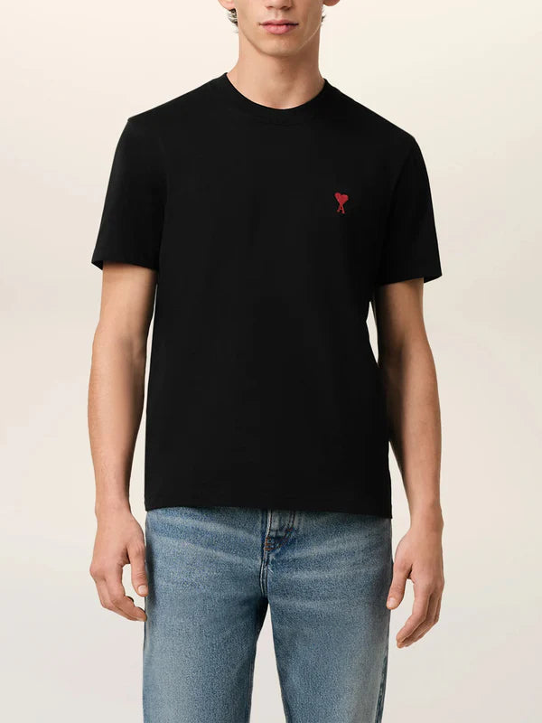 Tshirt Ami De Coeur Rouge Noir en Coton