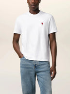 Tshirt Ami De Coeur Rouge Blanc en Coton