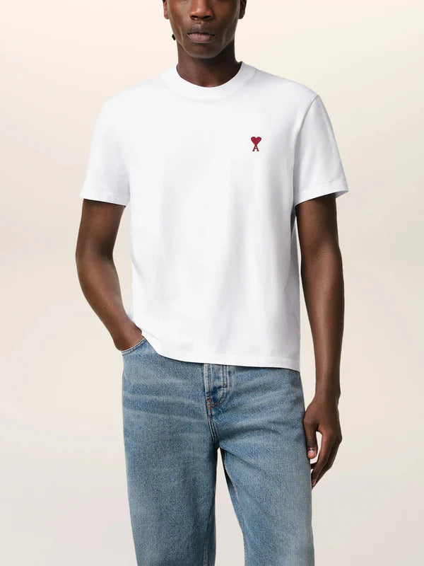 Tshirt Ami De Coeur Rouge Blanc en Coton